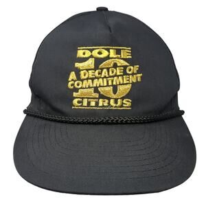 Dole A 10 Decade Commitment Citrus Snapback Trucker Hat Black OS Rope Mohr's